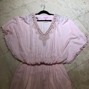 Lily Pulitzer pink drop waist/blouson mini dress